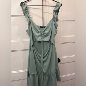 ASOS sundress with cutout sage green